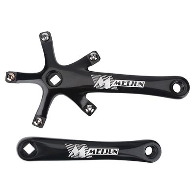 Keenso Crank Arms, 1 Pair Universal 170mm Aluminium Alloy Single Crankset Crank Arm Set Repair Parts BCD 130 mm for Mountain Road Bike(Black)