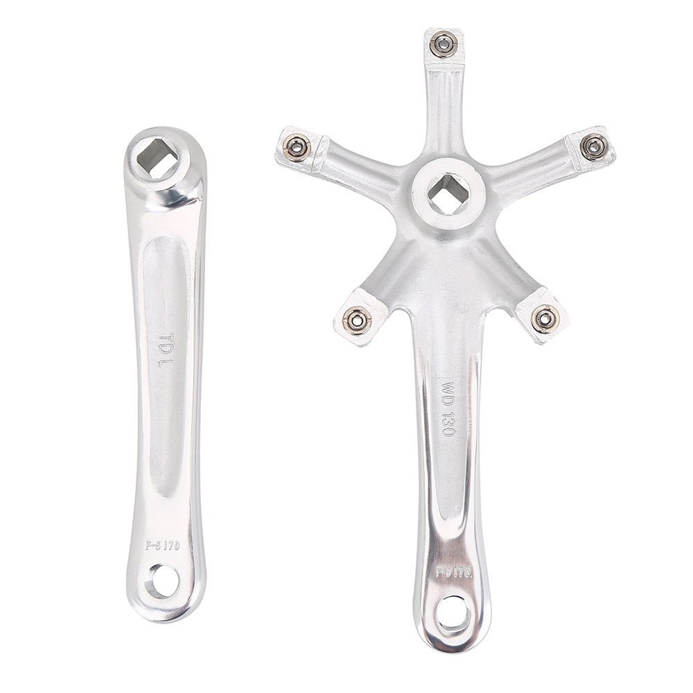 Crank Arms, 1 Pair Universal 170mm Aluminium Alloy Single Crankset Crank Arm Set Repair Parts BCD 130 mm for Mountain Road