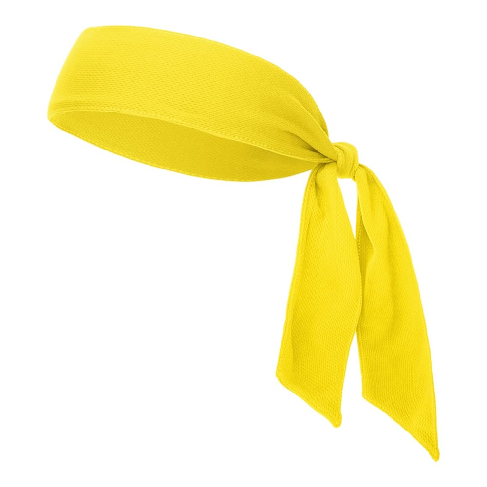 GOGO Tie Back Headband for Women, Adjustable Sweatband Sport Headbands for Men, Sweat Band for Running Tennis, Head Tie for Workouts and Sports, Running, Football, Basketball Teams, Athletics - Yellow