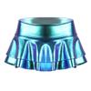Moily Women's Shiny Metallic Low Rise Double Layered Ruffled Frilly Mini Skirt Club Rave Dance Blue Medium view 3