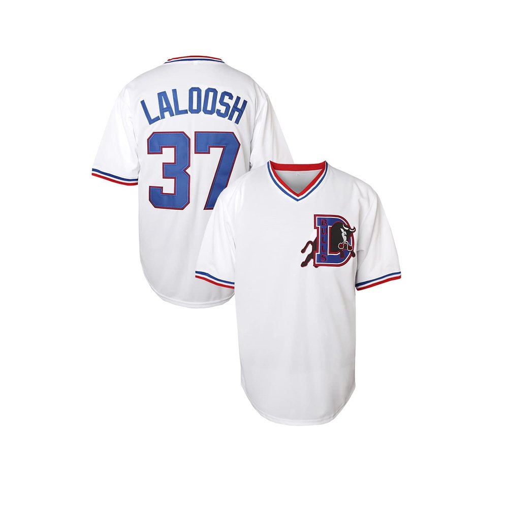 Bull Durham Jerseys Nuke' LaLoosh #8 Durham Movie Baseball Jerey(37 White, XX-Large)