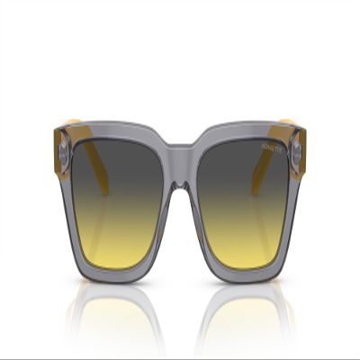 Arnette AN4334 Cold Heart 2.0 Sunglasses, Transparent Grey/Clear Fifty Yellow/Dark Grey, 53 mm