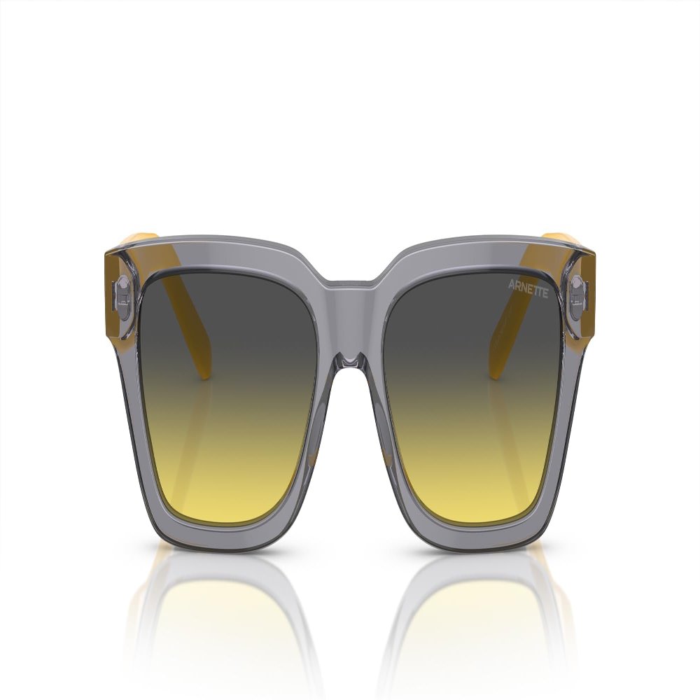 Arnette AN4334 Cold Heart 2.0 Sunglasses, Transparent Grey/Clear Fifty Yellow/Dark Grey, 53 mm