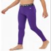 DEVOROPA Boys Leggings Quick Dry Youth Compression Pants Sports Tights Basketball Base Layer Purple XL view 2