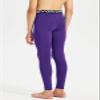 DEVOROPA Boys Leggings Quick Dry Youth Compression Pants Sports Tights Basketball Base Layer Purple XL view 3