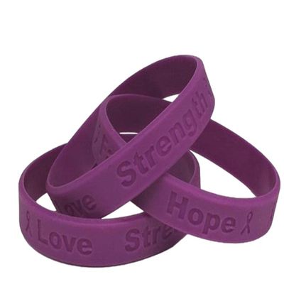 10 Purple Pancreatic Cancer Awareness Bracelets 100% Medical Grade Silicone - Latex and Toxin Free (10 Bracelets) Show Your Support For Pancreatic Cancer Awareness