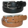 CTM Kid's Basic Leather Dress Belt (Pack of 2 Colors), Medium, Black and Tan view 1
