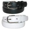 CTM Kid's Basic Leather Dress Belt (Pack of 2 Colors), Xlarge, Black and White view 1