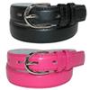 CTM Kid's Basic Leather Dress Belt (Pack of 2 Colors), Large, Black and Dark Pink view 1