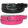CTM Kid's Basic Leather Dress Belt (Pack of 2 Colors), Large, Black and Dark Pink view 3