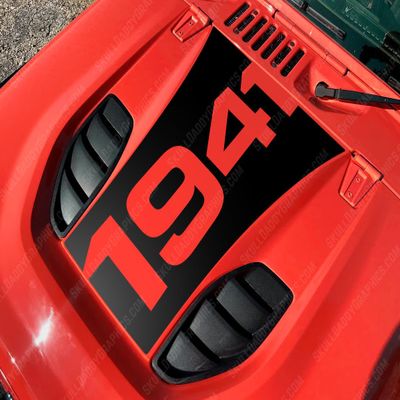 Hood Decal Sticker 1941 to fit Hard Rock Rubicon Jeep Wrangler JK JKU 2007-2018 (Gloss Black)