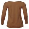 A2Y Basic Solid Soft Cotton Long Sleeve V-Neck Top T-Shirt Light Brown S view 3