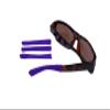 Soft Eyeglass Temple Tip Sleeves for Men, Women & Kids - (Purple, Small)