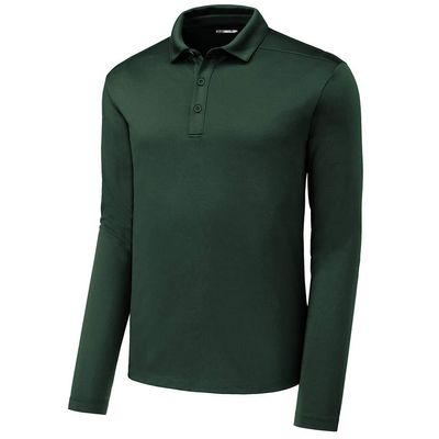 DRIEQUIP Men's UPF 50 Protection Long Sleeve Performance Polo-S-ForestGreen