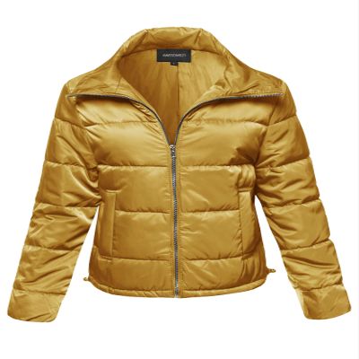 Awesome21 Solid Basic Quilted Light Padded Jacket Dark Mustard S