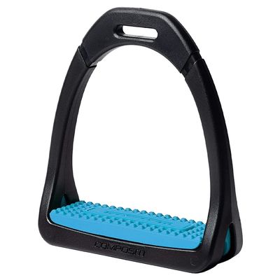 COMPOSITI Women's Premium Profile Lightweight Extremely Strong Horse Riding Polymer Stirrups, Light Blue