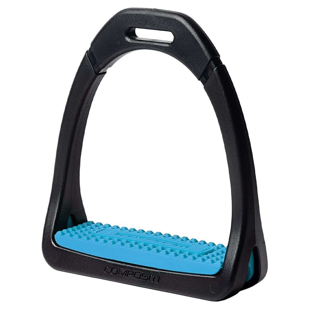 COMPOSITI Women's Premium Profile Lightweight Extremely Strong Horse Riding Polymer Stirrups, Light Blue