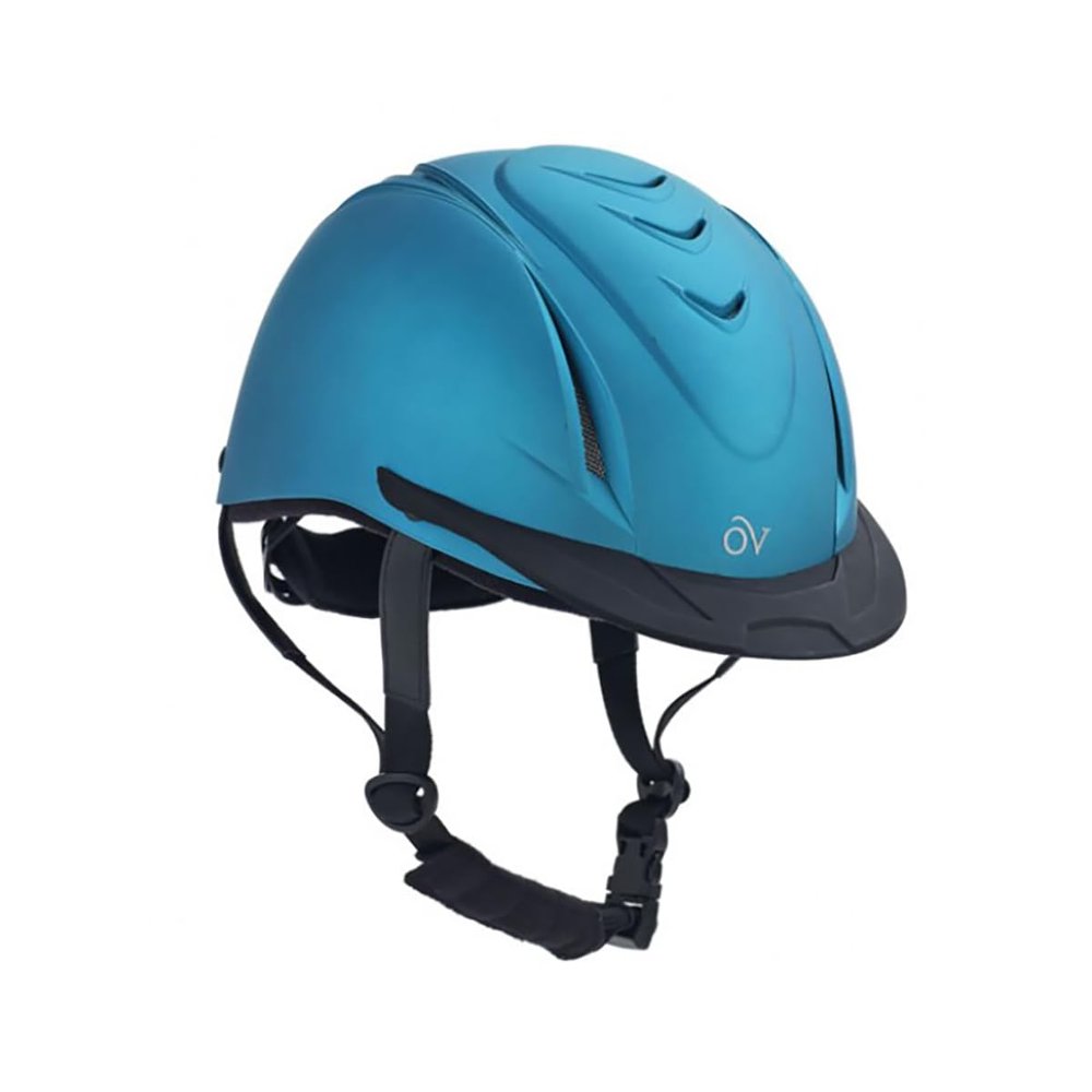 Ovation Adults' Equestrian Horse Riding Lightweight Comfortable Adjustable Low-Profile Metallic Schooler Helmet, Teal, XXS/XS