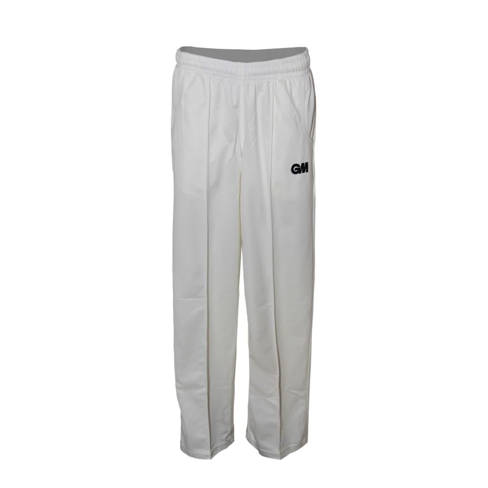 Gunn & Moore Trousers-Finished Hem, White, Medium to fit Waist 33-34"