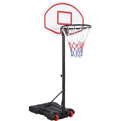Yaheetech Portable Basketball Hoop for Kids/Youth Outdoor/Indoor Basketball Goals Stand 6.4-8.2ft Height Adjustable, Red