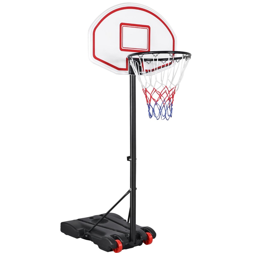 Yaheetech Portable Basketball Hoop for Kids/Youth Outdoor/Indoor Basketball Goals Stand 6.4-8.2ft Height Adjustable, Red