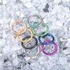 MissNity 316L Surgical Steel Hinged Nose Rings Hoop 18G 18 Guage Clicker Segment Nose Hoop, 14K Gold, 8mm view 2
