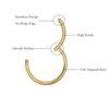 MissNity 316L Surgical Steel Hinged Nose Rings Hoop 18G 18 Guage Clicker Segment Nose Hoop, 14K Gold, 8mm view 3