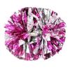 Hooshing 2PCS Pink and Silver Cheerleading Pom Poms with Baton Handle for Team Spirit Sports Dance Cheering view 1