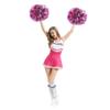 Hooshing 2PCS Pink and Silver Cheerleading Pom Poms with Baton Handle for Team Spirit Sports Dance Cheering view 3