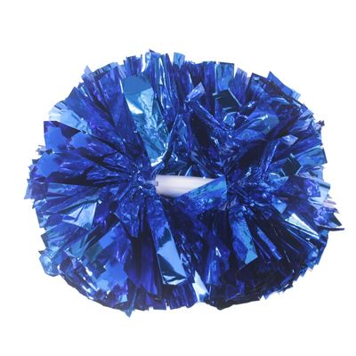 Hooshing 2PCS Blue Pom Poms Cheerleading with Baton Handle for Team Spirit Sports Dance Cheering