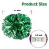 Hooshing 2PCS Green and Silver Pom Poms Cheerleading with Baton Handle for Team Spirit Sports Dance Cheering view 2