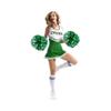 Hooshing 2PCS Green and Silver Pom Poms Cheerleading with Baton Handle for Team Spirit Sports Dance Cheering view 3