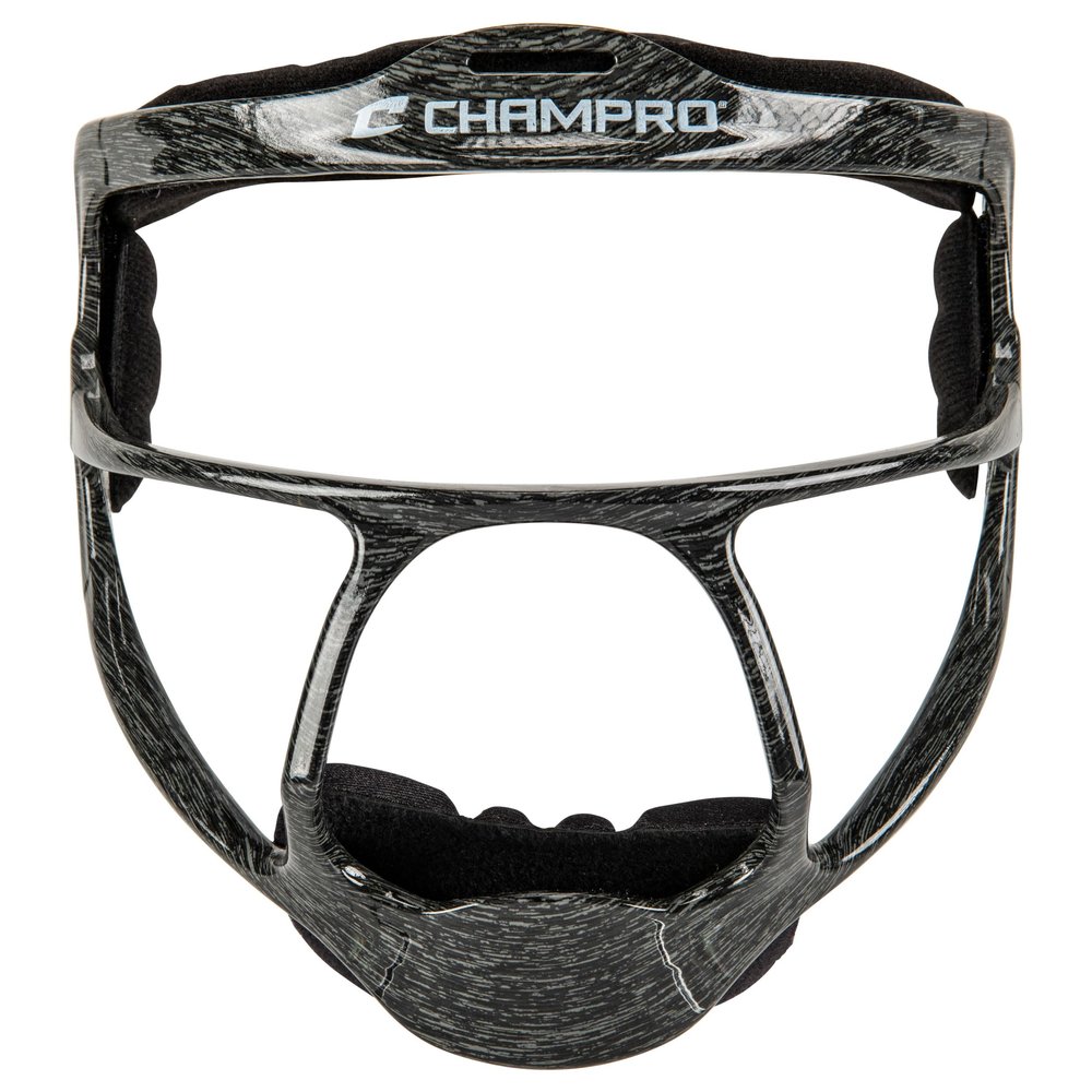 CHAMPRO Rampage Fastpitch Softball Fielders Ultra Lightweight Protective Face Mask , Heather Black, Youth