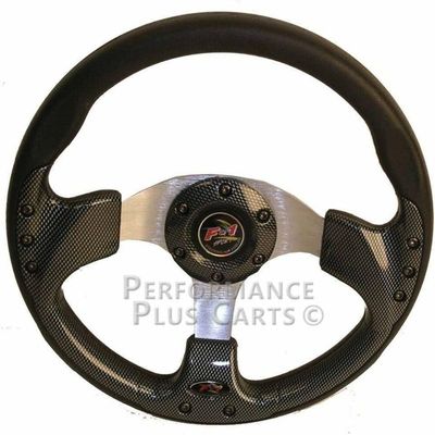 EZGO 12.5" Carbon Fiber Steering Wheel with Black Adapter Hub