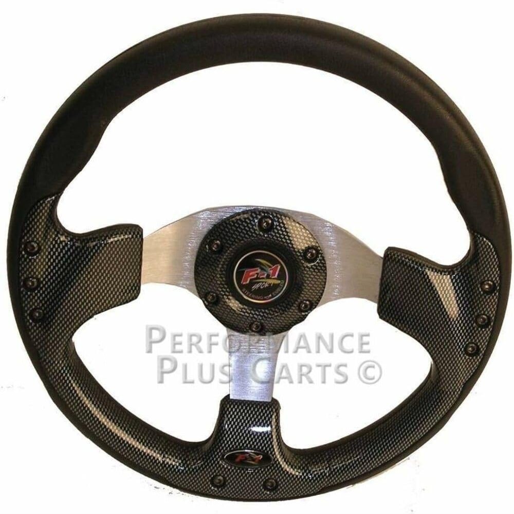 EZGO 12.5" Carbon Fiber Steering Wheel with Black Adapter Hub