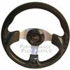 EZGO 12.5" Carbon Fiber Steering Wheel with Black Adapter Hub view 1