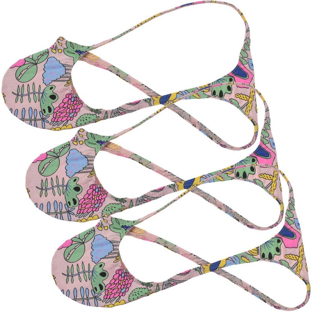 OROCOJUCO 3-Pack Men Cotton String Thong Underwear Contour Pouch Tangs Pink M