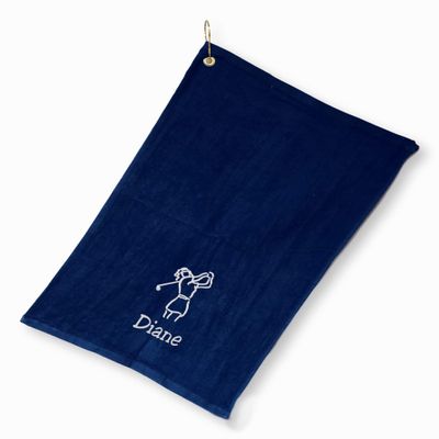 101 BEACH Personalized Women's Golf Bag Towel with Embroidered Name (Navy - Embroidered Name Woman)