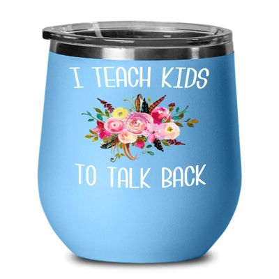 HollyWood & Twine Speech Therapist Gifts SLP Wine Tumbler Gift for Speech Language Pathologist SLP Therapy Tumbler Floral Insulated Hot Cold Cup BPA Free