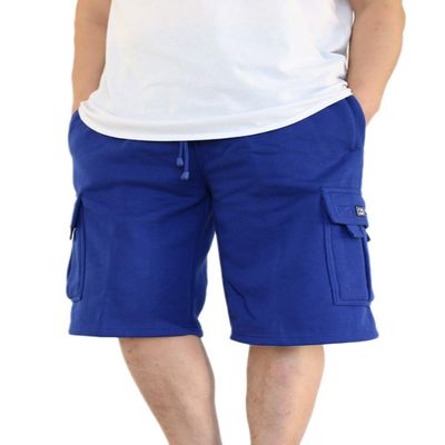 Dreamusa Men's Fleece Cargo Shorts Heavyweight M-5XL [DFP-1] (Blue, X-Large)