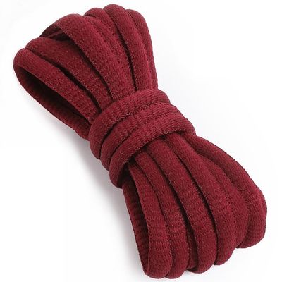 VSUDO 55" Oval Dark Red Shoe Laces for Sneakers, Half Round Athletic Basketball Shoelaces, Running Sport Shoestrings [1 Pair-Dark Red-140CM]