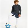 DEVOROPA Youth Boys Compression Thermal Shirts Long Sleeve Undershirt Fleece Baselayer Mock Top Gray S view 3