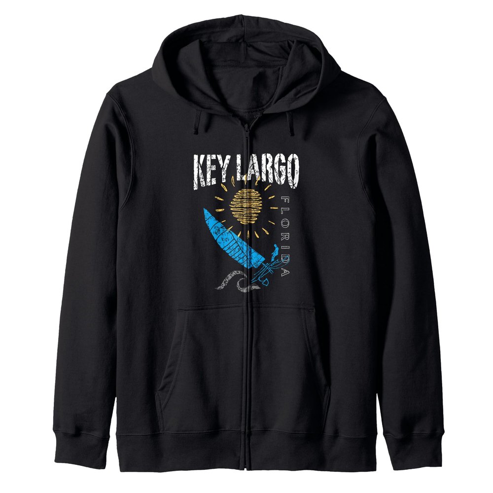 Key Largo Florida Souvenir, Sailing, Beach, Sunsets Zip Hoodie