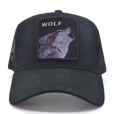 Animal Baseball Cap Patch Embroidered Unisex Women Low Profile Trucker Hat Men Plain Mesh Adjustable Outdoor Sport Hunt Ball Caps (Wolf)