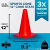 LVL10 Pro Training Cones - 12" Large Soccer Cones for Sports Training - for Basketball, Football, Basketball and Agility Drills - Soccer Field Markers That Won't Crack, Slide or Fly view 2
