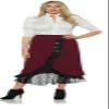 UNDERWRAPS Women's Steampunk Maiden Burgundy Lace Skirt Costume Small 4-6 view 1