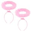 UNIME 2 Pack Angel Halo Headbands Feather Angel Headband Pink Halo Hair band Halloween Christmas Costume Accessory(Pink) view 1