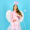 UNIME 2 Pack Angel Halo Headbands Feather Angel Headband Pink Halo Hair band Halloween Christmas Costume Accessory(Pink) view 4