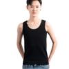 MISWSU Cotton Thermal Long Tank Top Compression Chest Binder for Tomboy Trans Lesbian(Black,3XL) view 1