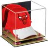 Better Display Cases Acrylic Basketball Hat or Cap Display Case with Mirror, Pink Risers and Wood Base (A006-PNR) view 1